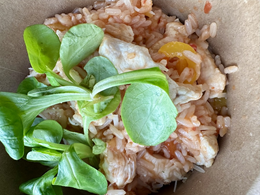 Risotto z kurczakiem w sosie słodko-pikantnym